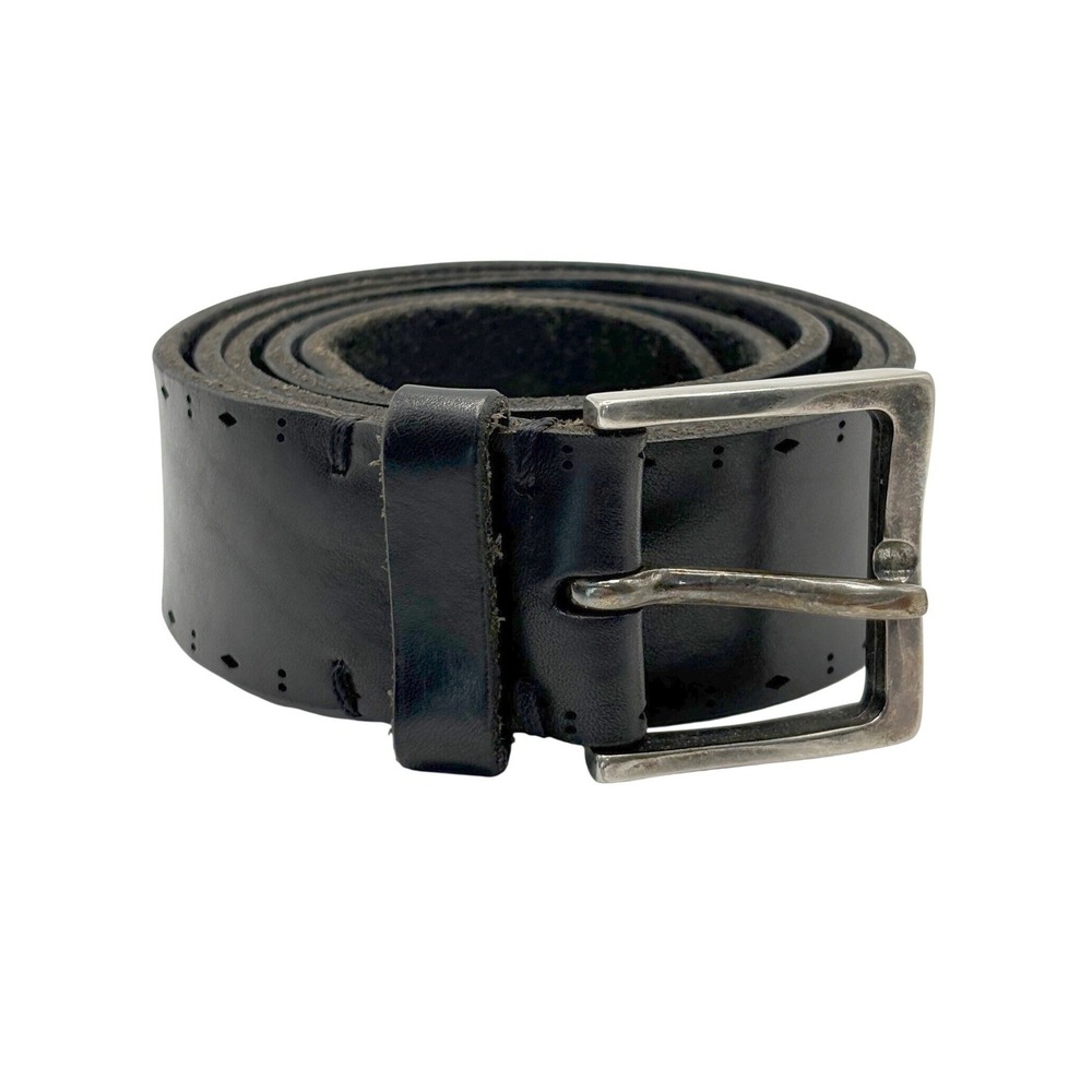 Martin Dingman Bridle Leather Belt Mens 44 Black Made in USA Italian Buckle